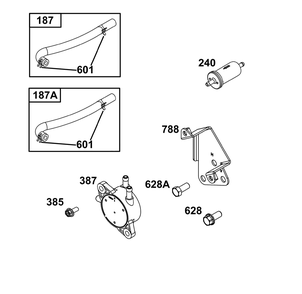 Fuel Supply Group Diagram and Parts List for 386777-3151-G1 200000 - 399999 Briggs and Stratton Engine